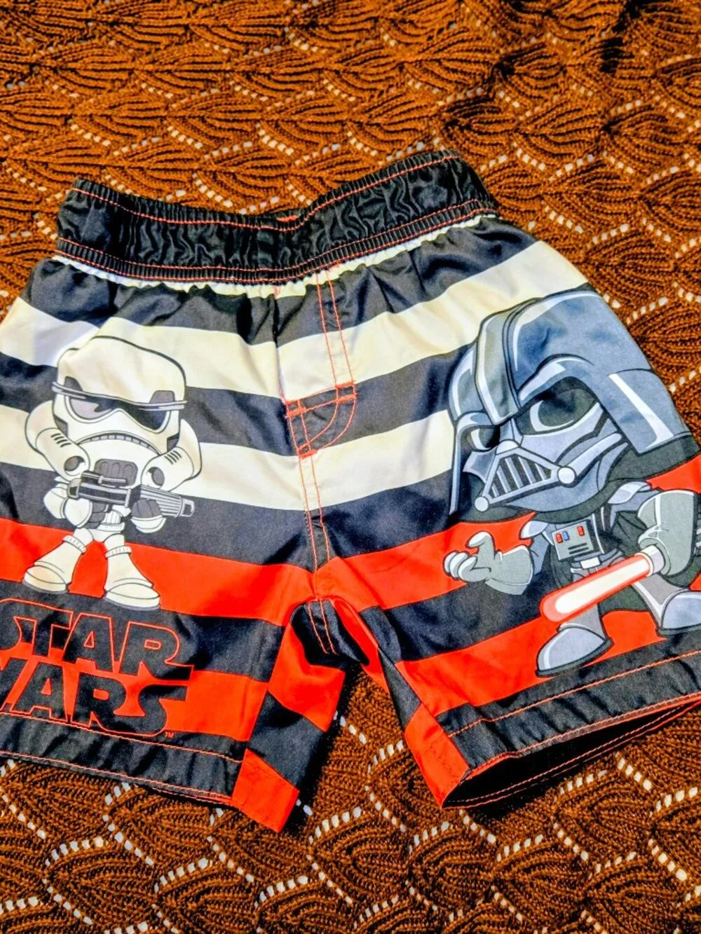 🧸 5/$25 🧸Star Wars Chibi Darth Vader Stormtrooper Swim Trunks UPF 50+ Blue